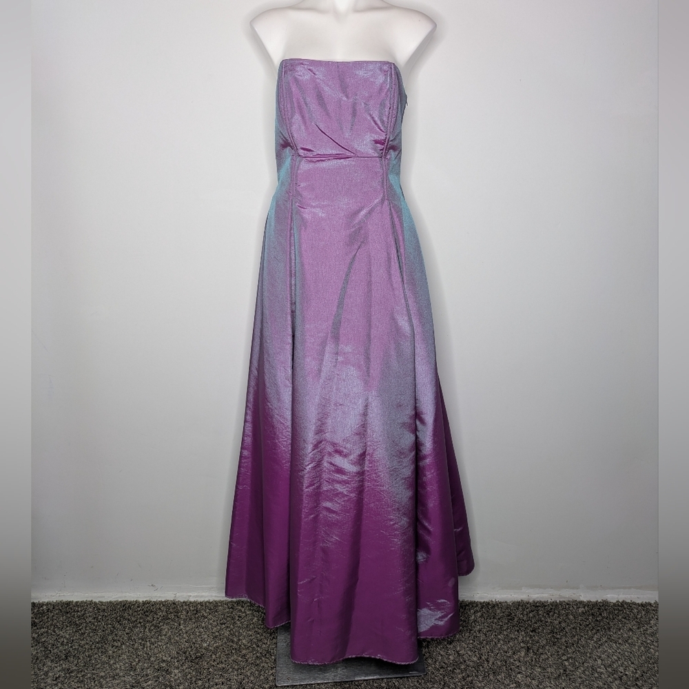 Vintage Jessica McClintock Gunne Sax Y2K Purple Strapless Evening Gown Dress 13